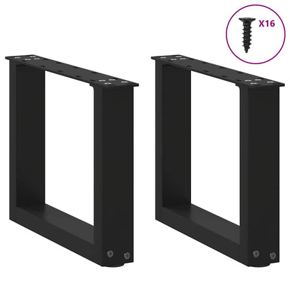 Gambe per Tavolino da CaffÃƒÂ¨ a Forma di U 2 pz Nere 30x(30-31) cm Acciaio