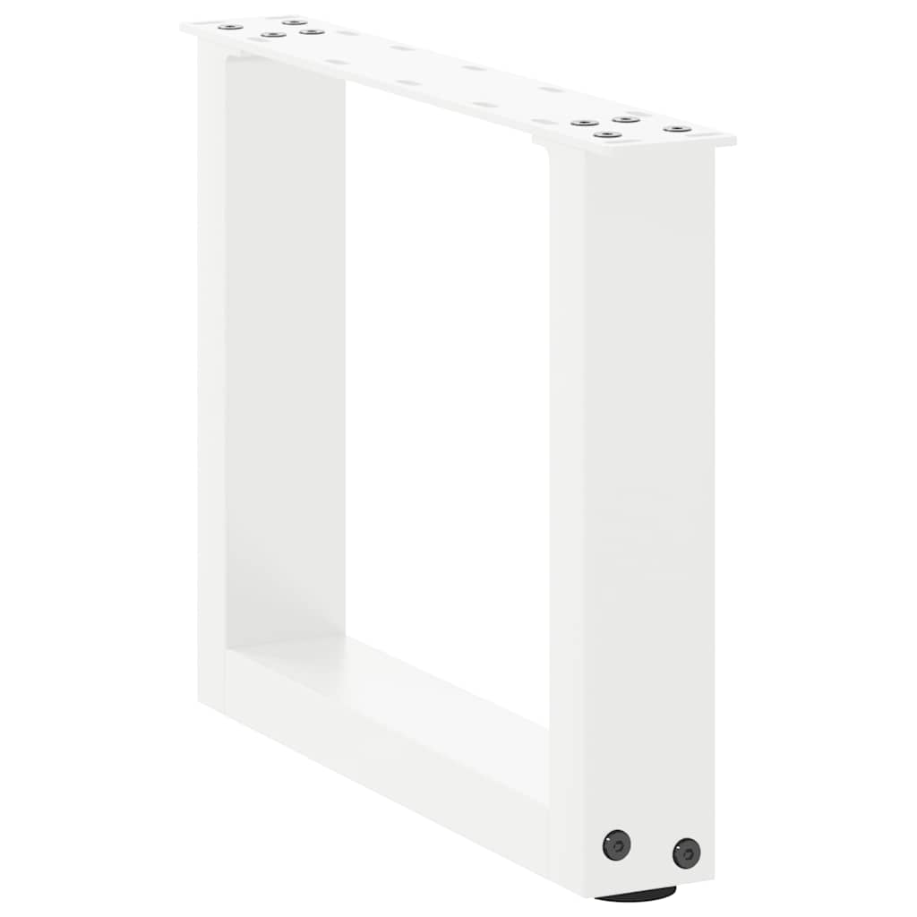 Gambe per Tavolino da CaffÃƒÂ¨ a Forma di U 2 pz Bianche 30x(30-31) cm Acciaio