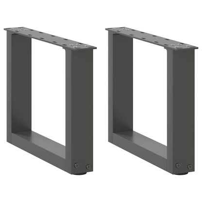 Gambe per Tavolino da CaffÃ¨ a Forma di U 2 pz Antracite 30x(30-31) cm Acciaio