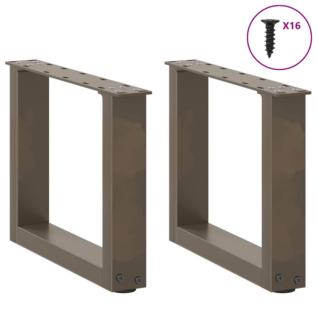 Gambe per Tavolino da CaffÃ¨ a Forma di U 2 pz Acciaio Naturale 30x(30-31) cm Acciaio