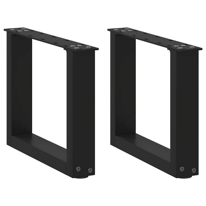Gambe per Tavolino da CaffÃ¨ a Forma di U 2 pz Nere 40x(30-31) cm Acciaio