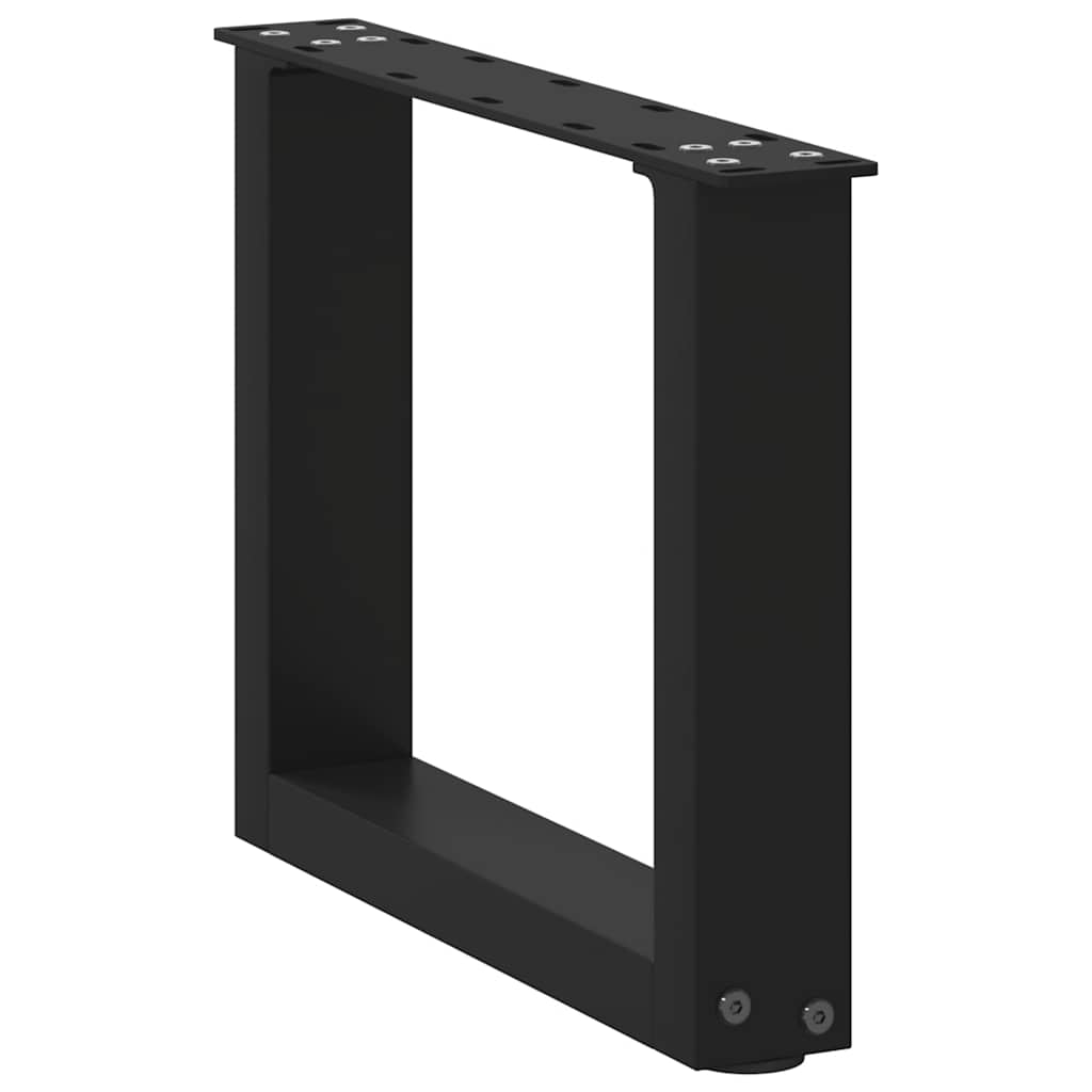 Gambe per Tavolino da CaffÃ¨ a Forma di U 2 pz Nere 40x(30-31) cm Acciaio