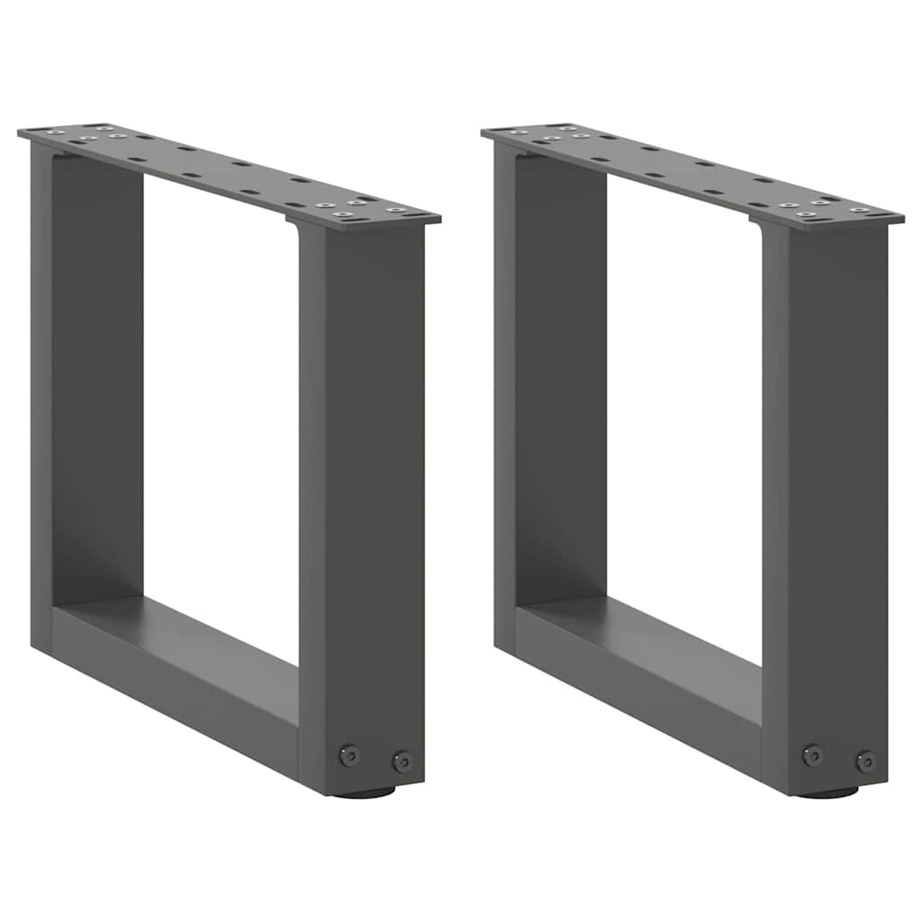 Gambe per Tavolino da CaffÃ¨ a Forma di U 2 pz Antracite 40x(30-31) cm Acciaio