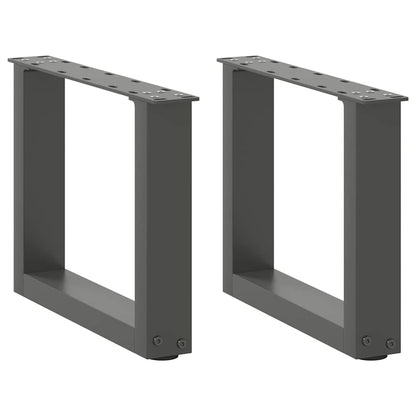 Gambe per Tavolino da CaffÃ¨ a Forma di U 2 pz Antracite 40x(30-31) cm Acciaio