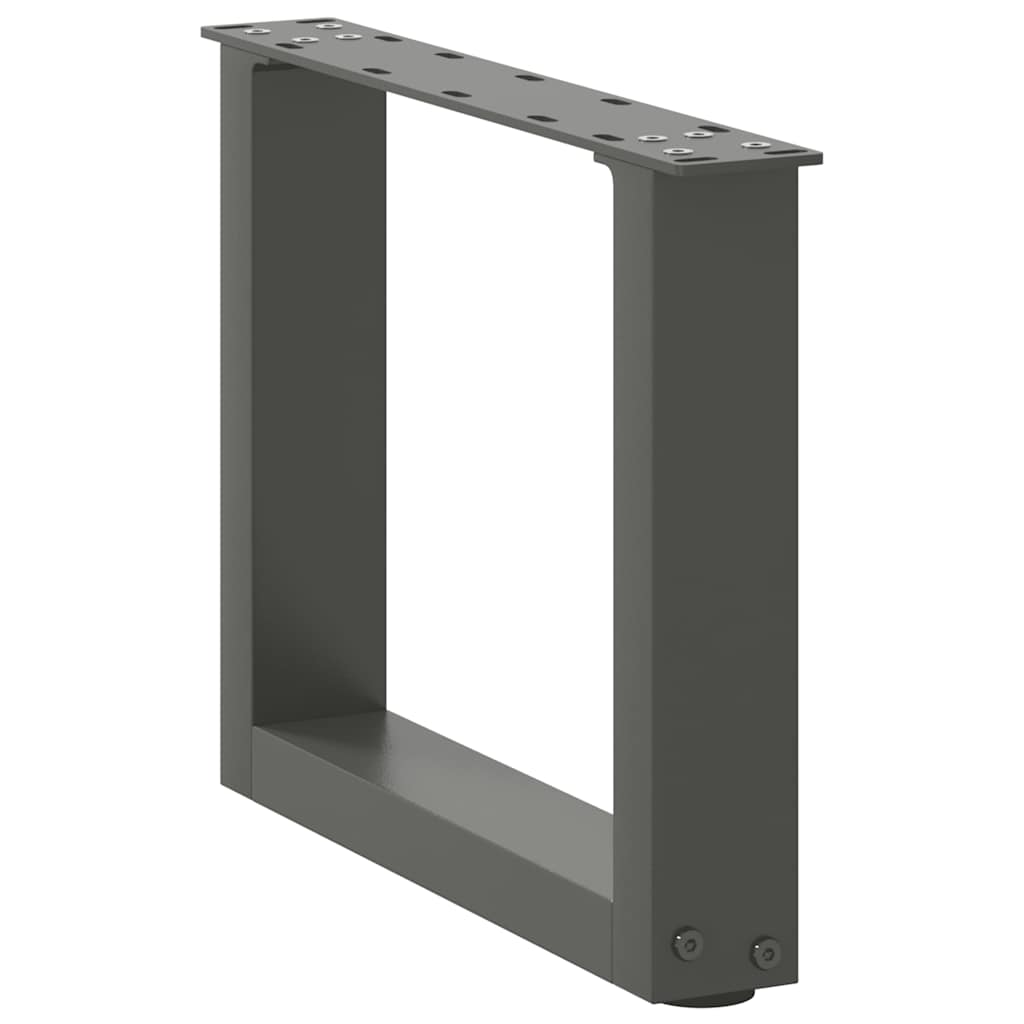 Gambe per Tavolino da CaffÃ¨ a Forma di U 2 pz Antracite 40x(30-31) cm Acciaio