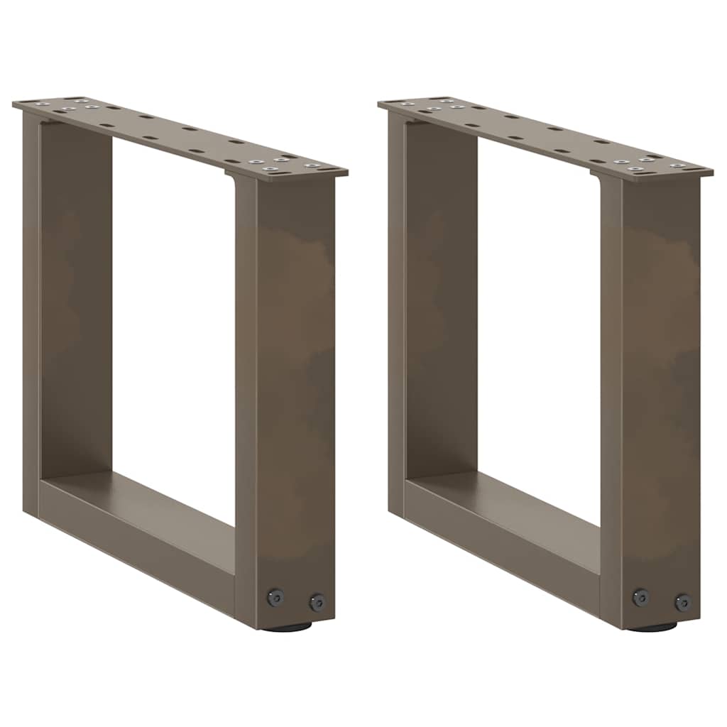 Gambe per Tavolino da CaffÃ¨ a Forma di U 2 pz Acciaio Naturale 40x(30-31) cm Acciaio