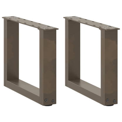 Gambe per Tavolino da CaffÃ¨ a Forma di U 2 pz Acciaio Naturale 40x(30-31) cm Acciaio