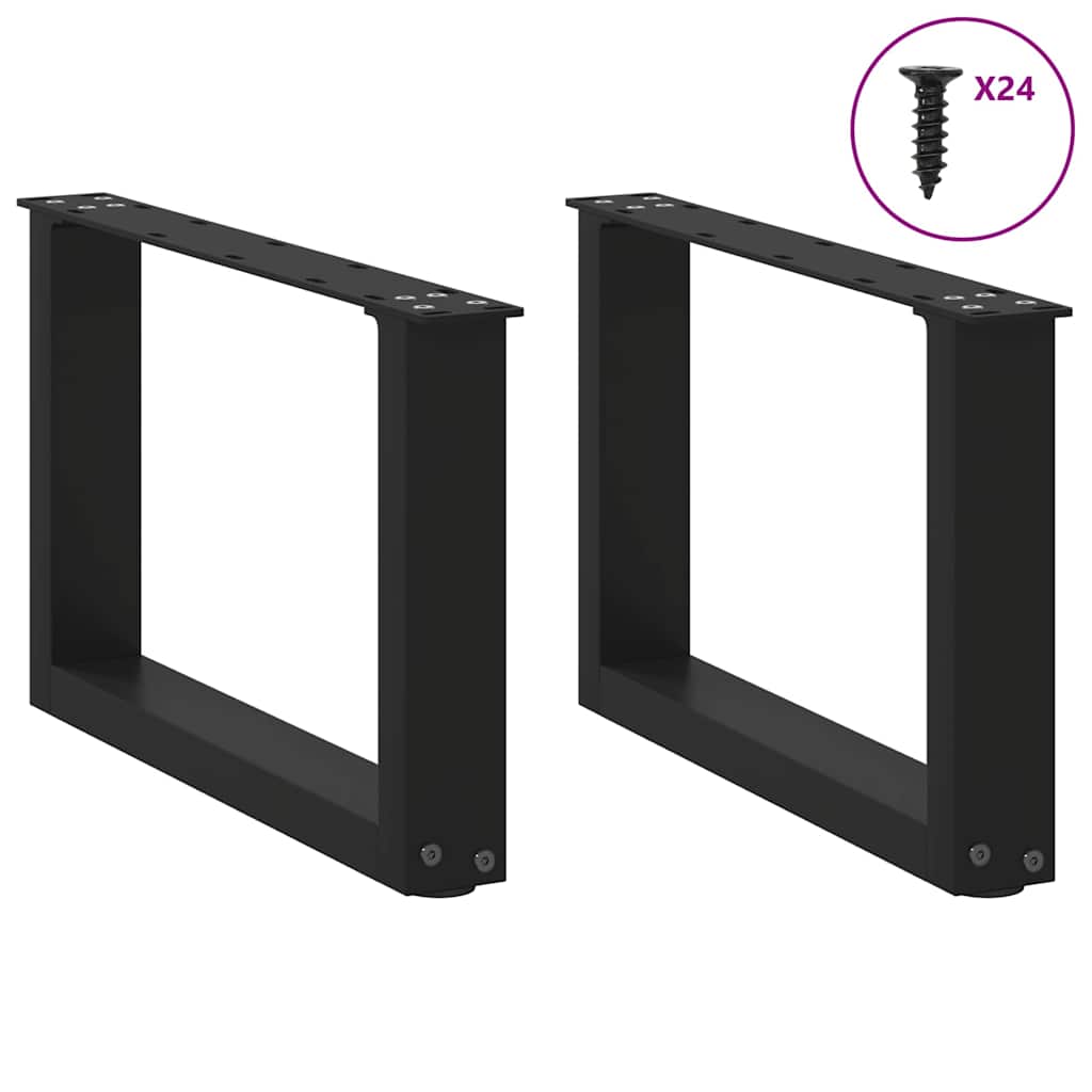 Gambe per Tavolino da CaffÃ¨ a Forma di U 2 pz Nere 50x(30-31) cm Acciaio