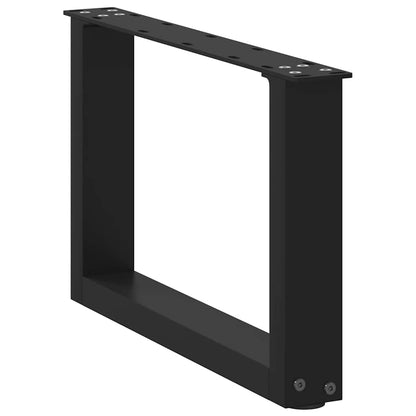 Gambe per Tavolino da CaffÃ¨ a Forma di U 2 pz Nere 50x(30-31) cm Acciaio