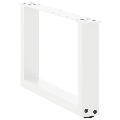 Gambe per Tavolino da CaffÃ¨ a Forma di U 2 pz Bianche 50x(30-31) cm Acciaio