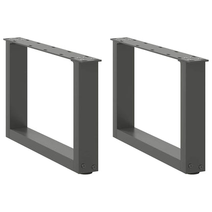 Gambe per Tavolino da CaffÃƒÂ¨ a Forma di U 2 pz Antracite 50x(30-31) cm Acciaio