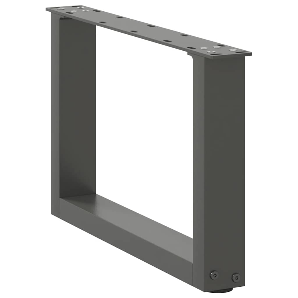 Gambe per Tavolino da CaffÃƒÂ¨ a Forma di U 2 pz Antracite 50x(30-31) cm Acciaio