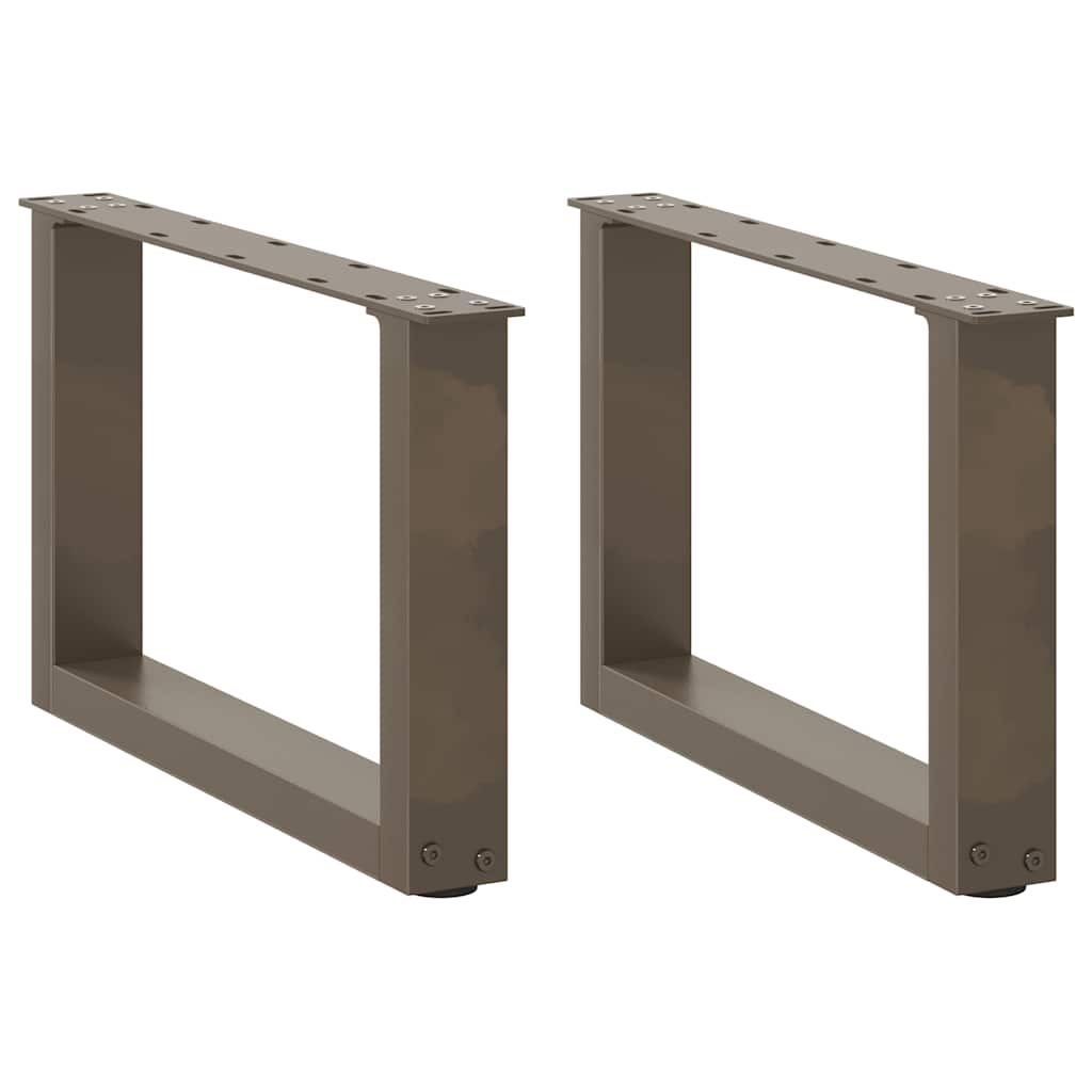 Gambe per Tavolino da CaffÃ¨ a Forma di U 2 pz Acciaio Naturale 50x(30-31) cm Acciaio