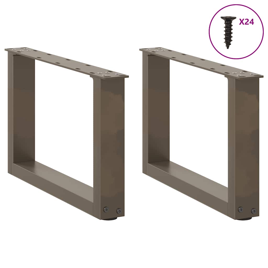 Gambe per Tavolino da CaffÃ¨ a Forma di U 2 pz Acciaio Naturale 50x(30-31) cm Acciaio