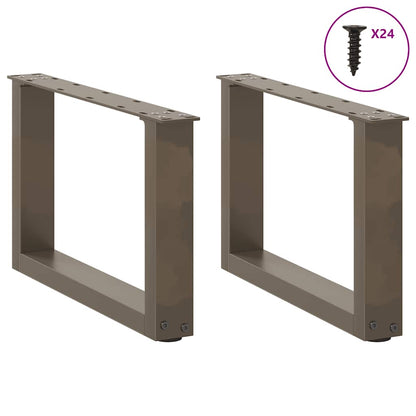 Gambe per Tavolino da CaffÃ¨ a Forma di U 2 pz Acciaio Naturale 50x(30-31) cm Acciaio