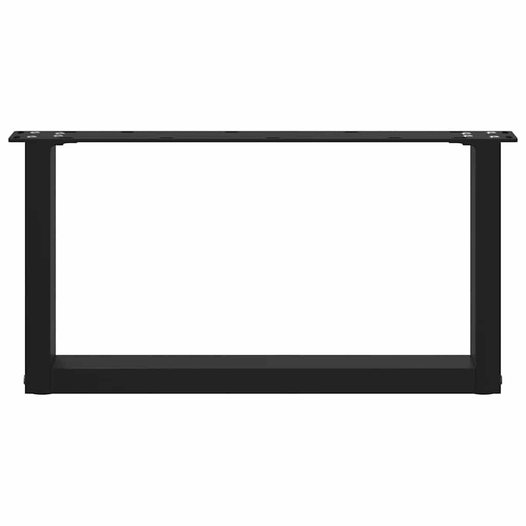 Gambe per Tavolino da CaffÃ¨ a Forma di U 2 pz Nere 60x(30-31) cm Acciaio