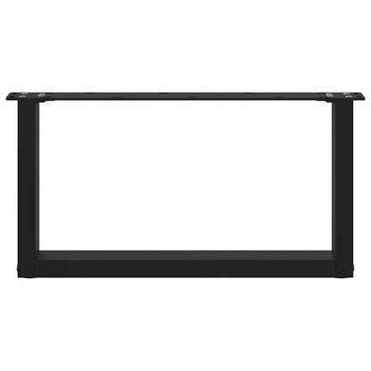 Gambe per Tavolino da CaffÃ¨ a Forma di U 2 pz Nere 60x(30-31) cm Acciaio