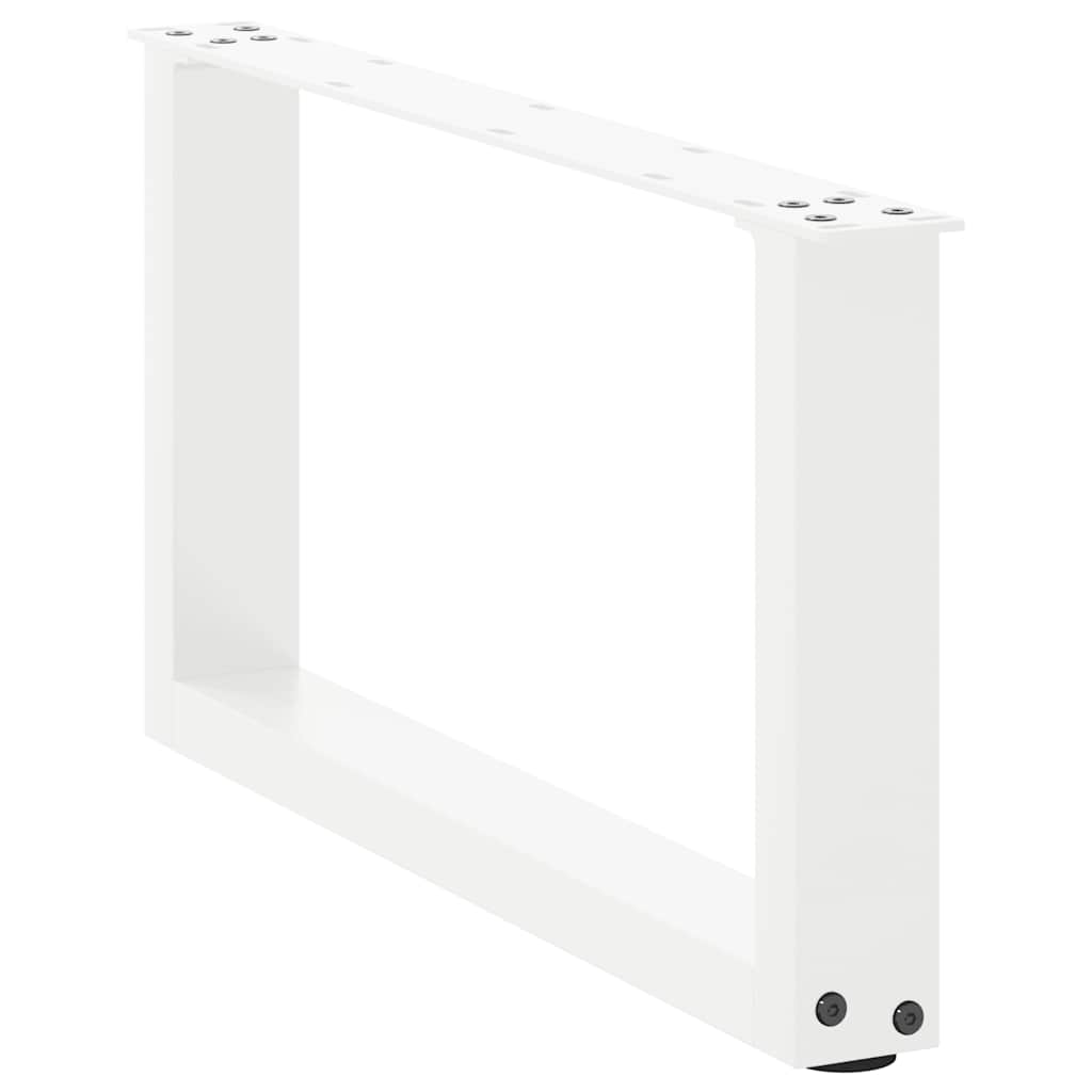 Gambe per Tavolino da CaffÃƒÂ¨ a Forma di U 2 pz Bianche 60x(30-31) cm Acciaio