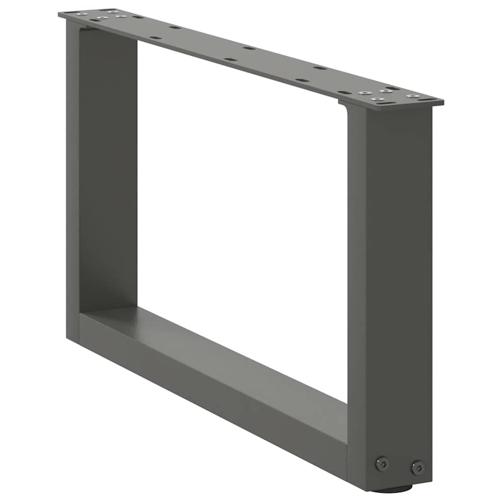 Gambe per Tavolino da CaffÃ¨ a Forma di U 2 pz Antracite 60x(30-31) cm Acciaio