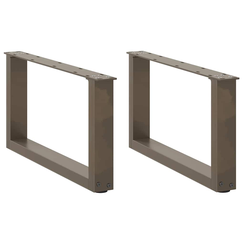 Gambe per Tavolino da CaffÃ¨ a Forma di U 2 pz Acciaio Naturale 60x(30-31) cm Acciaio