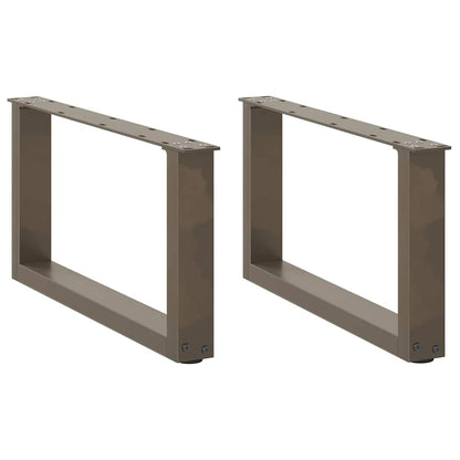 Gambe per Tavolino da CaffÃ¨ a Forma di U 2 pz Acciaio Naturale 60x(30-31) cm Acciaio