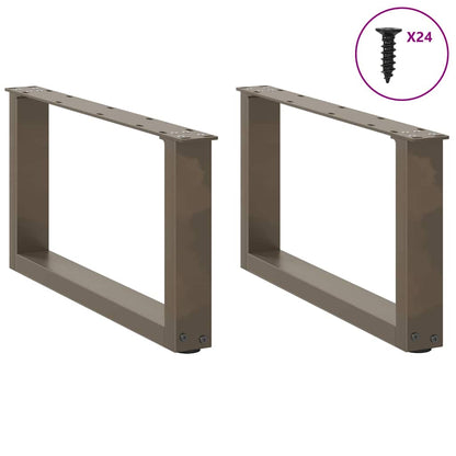Gambe per Tavolino da CaffÃ¨ a Forma di U 2 pz Acciaio Naturale 60x(30-31) cm Acciaio