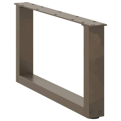 Gambe per Tavolino da CaffÃ¨ a Forma di U 2 pz Acciaio Naturale 60x(30-31) cm Acciaio