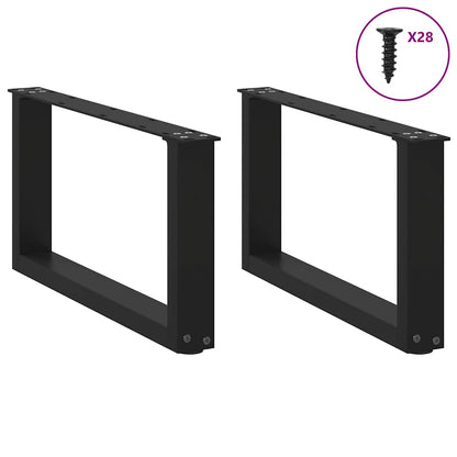 Gambe per Tavolino da CaffÃ¨ a Forma di U 2 pz Nere 70x(30-31) cm Acciaio