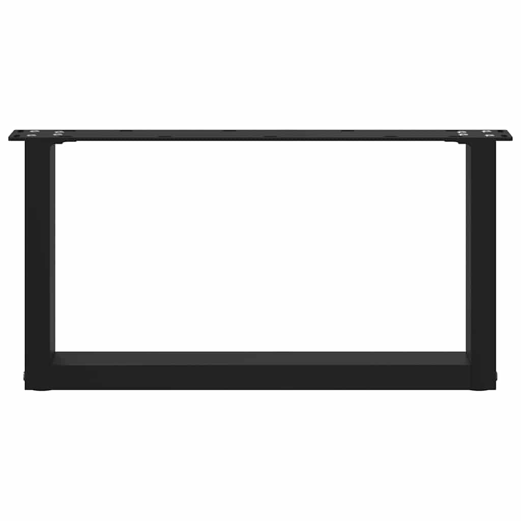 Gambe per Tavolino da CaffÃ¨ a Forma di U 2 pz Nere 70x(30-31) cm Acciaio