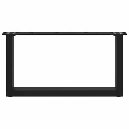 Gambe per Tavolino da CaffÃ¨ a Forma di U 2 pz Nere 70x(30-31) cm Acciaio