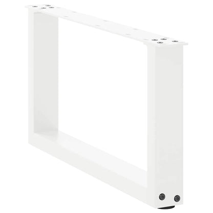 Gambe per Tavolino da CaffÃ¨ a Forma di U 2 pz Bianche 70x(30-31) cm Acciaio