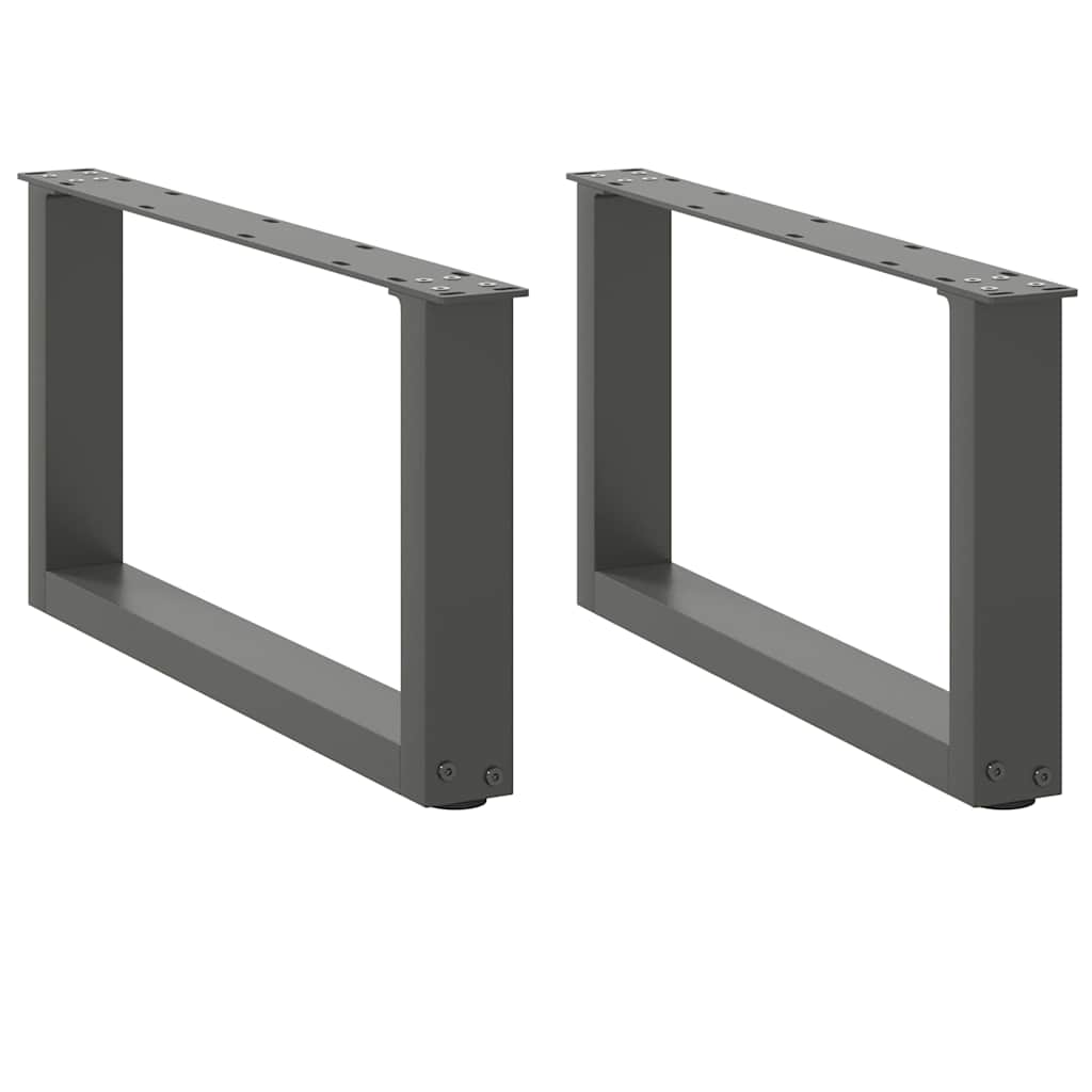 Gambe per Tavolino da CaffÃ¨ a Forma di U 2 pz Antracite 70x(30-31) cm Acciaio