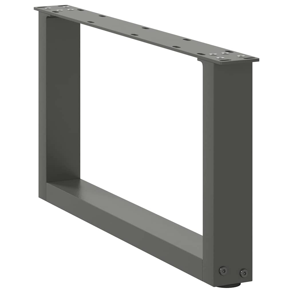 Gambe per Tavolino da CaffÃ¨ a Forma di U 2 pz Antracite 70x(30-31) cm Acciaio