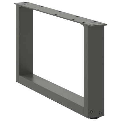 Gambe per Tavolino da CaffÃ¨ a Forma di U 2 pz Antracite 70x(30-31) cm Acciaio