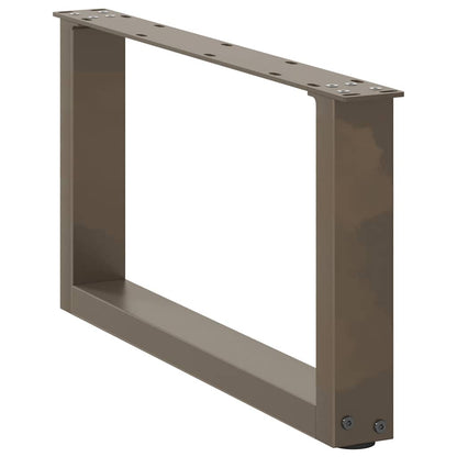 Gambe per Tavolino da CaffÃ¨ a Forma di U 2 pz Acciaio Naturale 70x(30-31) cm Acciaio