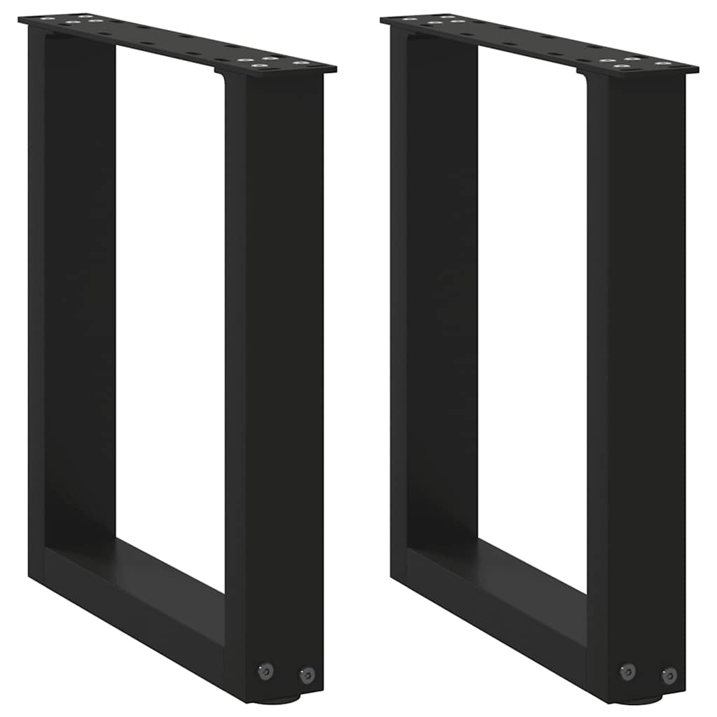 Gambe per Tavolino da CaffÃ¨ a Forma di U 2 pz Nere 28x(42-43) cm Acciaio