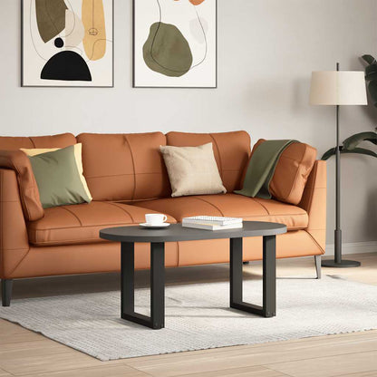 Gambe per Tavolino da CaffÃ¨ a Forma di U 2 pz Nere 28x(42-43) cm Acciaio