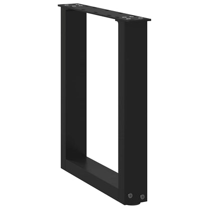 Gambe per Tavolino da CaffÃ¨ a Forma di U 2 pz Nere 28x(42-43) cm Acciaio