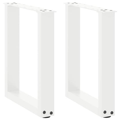 Gambe per Tavolino da CaffÃ¨ a Forma di U 2 pz Bianche 28x(42-43) cm Acciaio