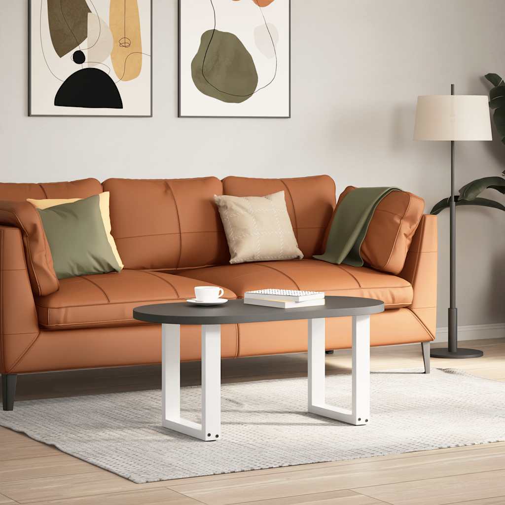 Gambe per Tavolino da CaffÃ¨ a Forma di U 2 pz Bianche 28x(42-43) cm Acciaio