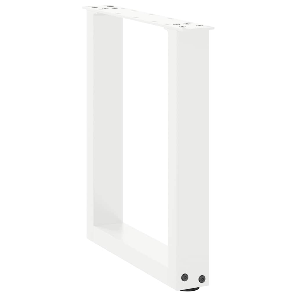 Gambe per Tavolino da CaffÃ¨ a Forma di U 2 pz Bianche 28x(42-43) cm Acciaio