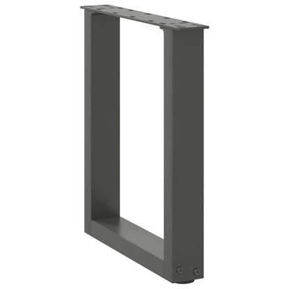 Gambe per Tavolino da CaffÃ¨ a Forma di U 2 pz Antracite 28x(42-43) cm Acciaio