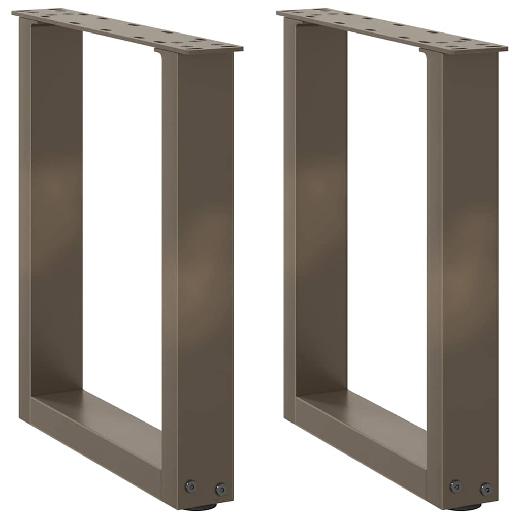 Gambe per Tavolino da CaffÃ¨ a Forma di U 2 pz Acciaio Naturale 28x(42-43) cm Acciaio