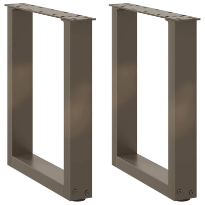Gambe per Tavolino da CaffÃ¨ a Forma di U 2 pz Acciaio Naturale 28x(42-43) cm Acciaio
