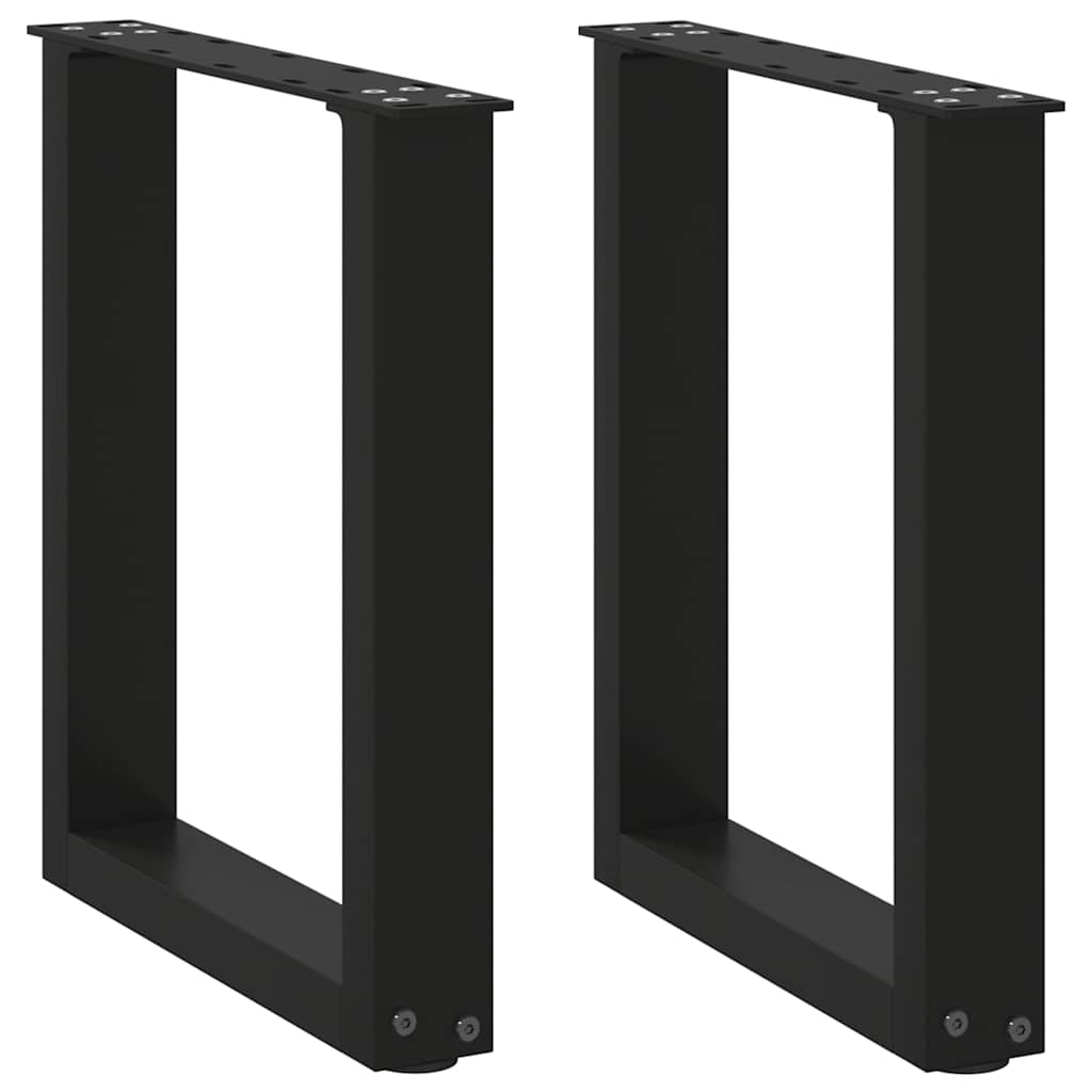 Gambe per Tavolino da CaffÃ¨ a Forma di U 2 pz Nere 38x(42-43) cm Acciaio