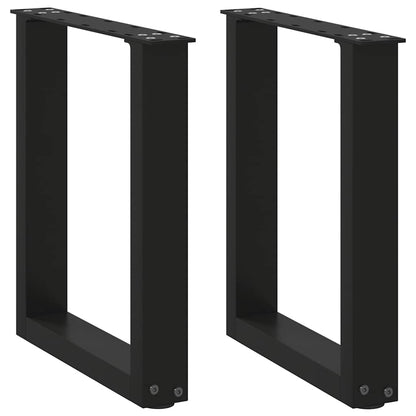 Gambe per Tavolino da CaffÃ¨ a Forma di U 2 pz Nere 38x(42-43) cm Acciaio