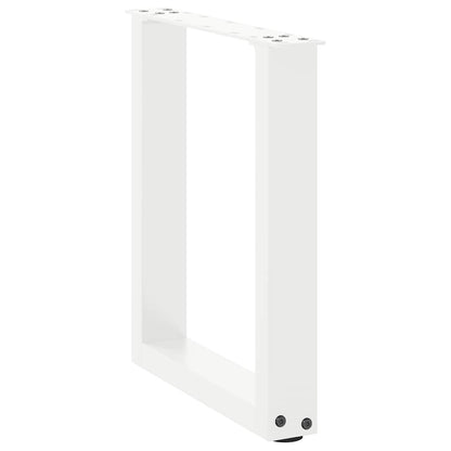 Gambe per Tavolino da CaffÃ¨ a Forma di U 2 pz Bianche 38x(42-43) cm Acciaio