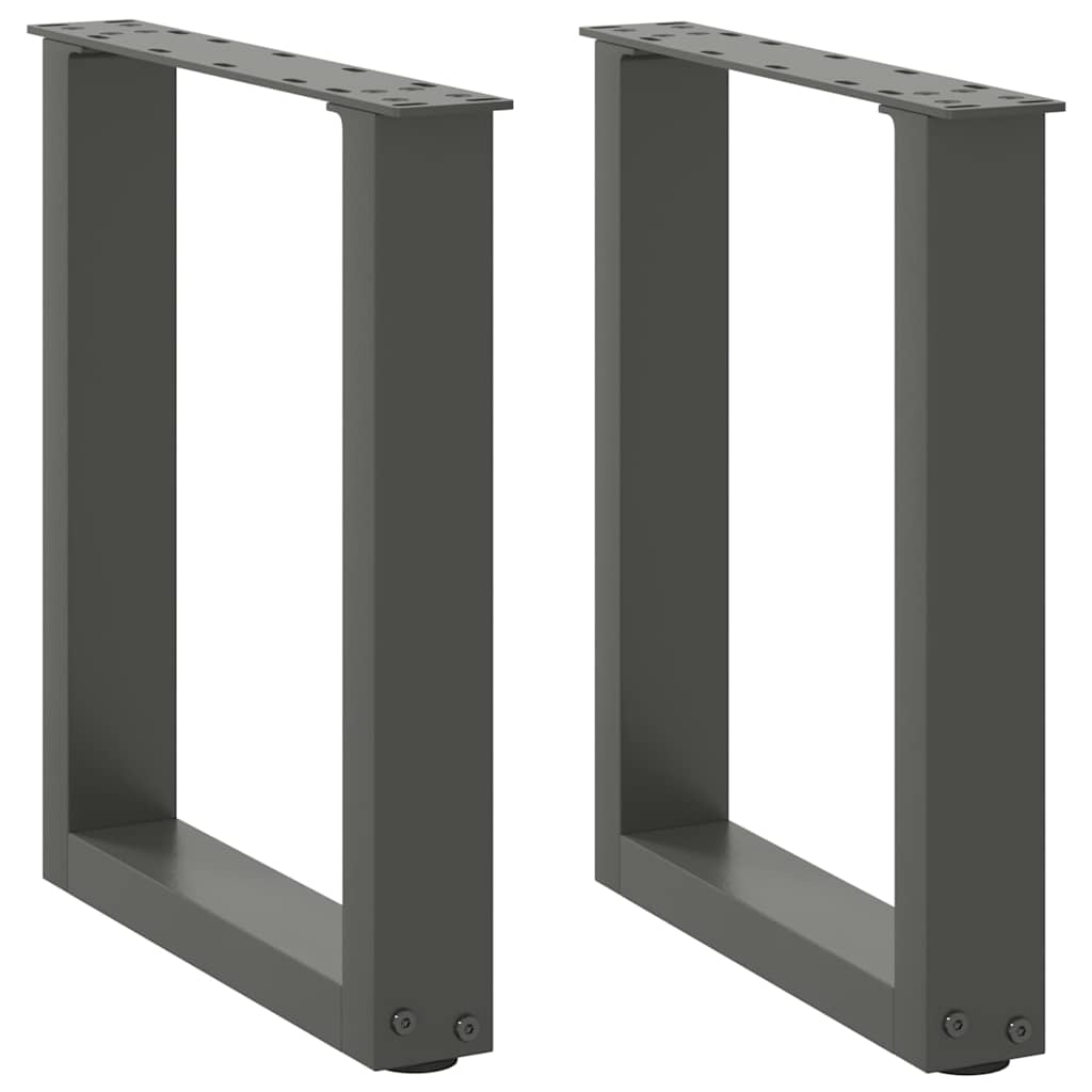 Gambe per Tavolino da CaffÃ¨ a Forma di U 2 pz Antracite 38x(42-43) cm Acciaio