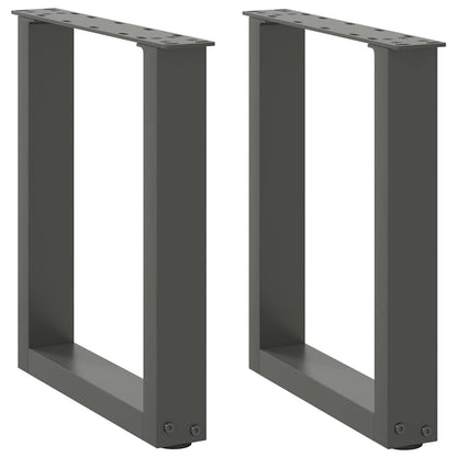 Gambe per Tavolino da CaffÃ¨ a Forma di U 2 pz Antracite 38x(42-43) cm Acciaio