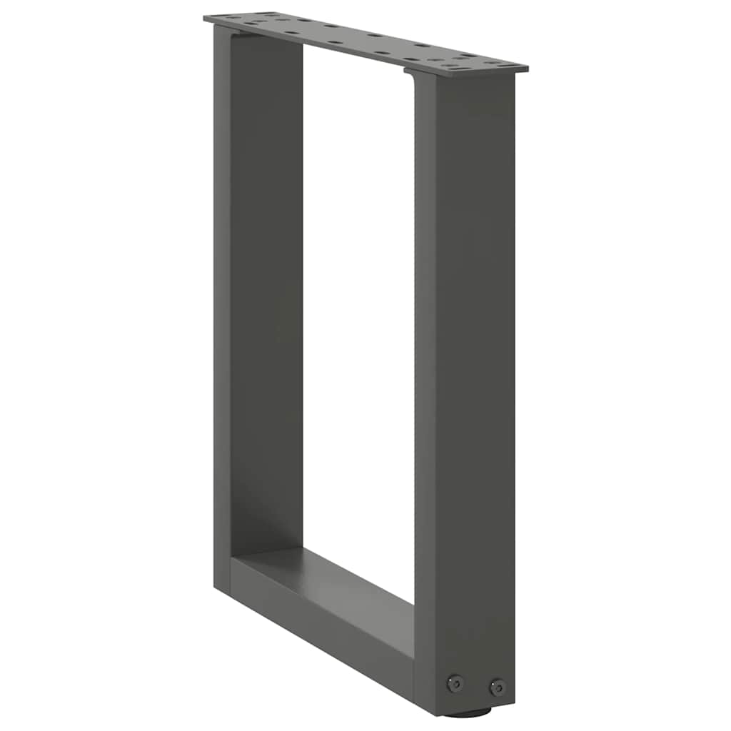 Gambe per Tavolino da CaffÃ¨ a Forma di U 2 pz Antracite 38x(42-43) cm Acciaio
